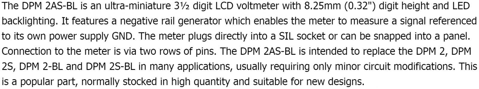 מדי תצוגה פנל מטר דיגיטליים LASCAR PANEL METRE DPM 2AS-BL